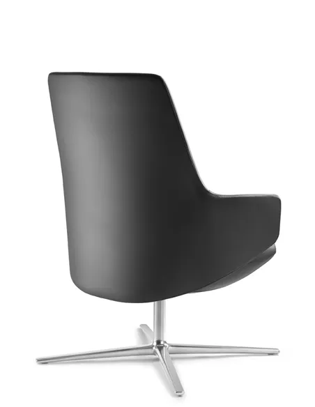 Кресло LD SEATING MELODY LOUNGE ML-L, N6 кожаное, со средней спинкой