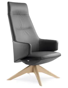 Крісло LD SEATING MELODY LOUNGE ML-XL-FR, FW шкіряне, з високою спинкою