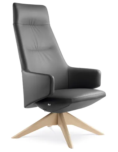 Крісло LD SEATING MELODY LOUNGE ML-XL-FR, FW шкіряне, з високою спинкою