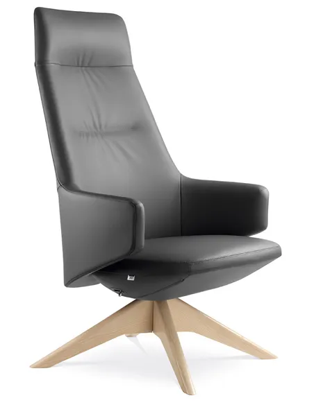 Крісло LD SEATING MELODY LOUNGE ML-XL-FR, FW шкіряне, з високою спинкою