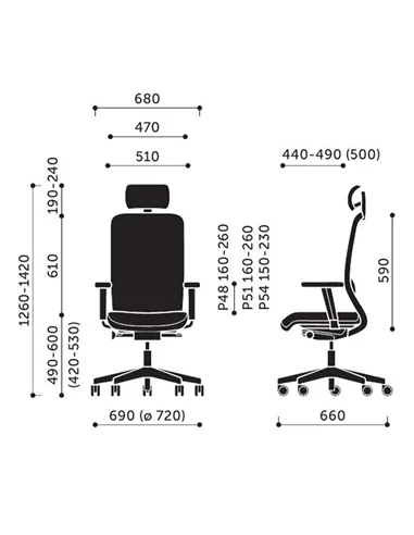 Крісло PROFIM VERIS NET (110 SFL BLACK P54PU), ергономічне
