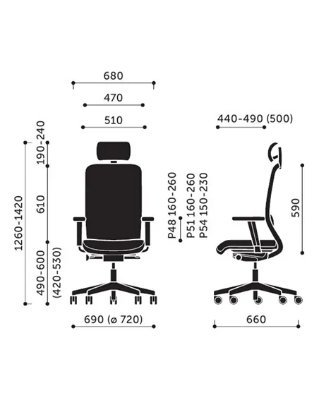Крісло PROFIM VERIS NET (110 SFL BLACK P54PU), ергономічне