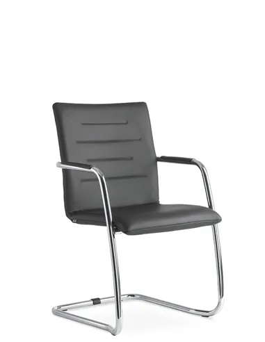 Кресло LD SEATING OSLO 225-Z-N4 для посетителей, кожаное