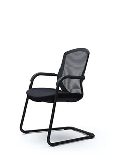 Крісло Okamura Contessa Guest chair Black для відвідувачів, на полозах