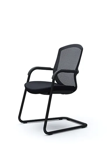 Крісло Okamura Contessa Guest chair Black для відвідувачів, на полозах