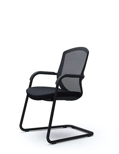 Крісло Okamura Contessa Guest chair Black для відвідувачів, на полозах