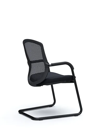 Крісло Okamura Contessa Guest chair Black для відвідувачів, на полозах