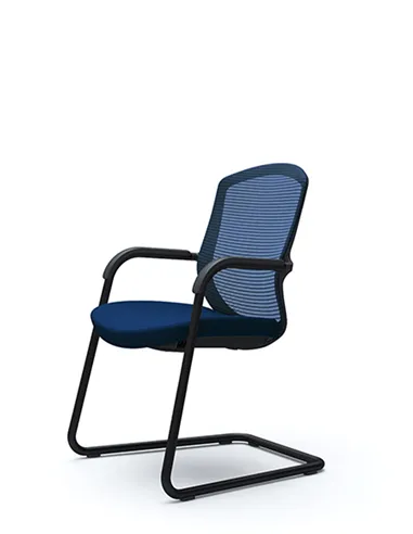 Крісло Okamura Contessa Guest chair Black для відвідувачів, на полозах