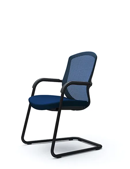 Крісло Okamura Contessa Guest chair Black для відвідувачів, на полозах