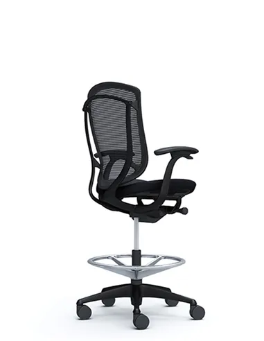 Крісло OKAMURA CONTESSA SECONDA HIGH BLACK, з підставкою для ніг