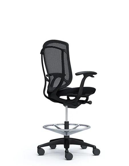 Крісло OKAMURA CONTESSA SECONDA HIGH BLACK, з підставкою для ніг