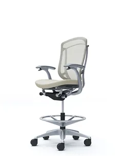 Крісло OKAMURA CONTESSA SECONDA HIGH SILVER, з підставкою для ніг