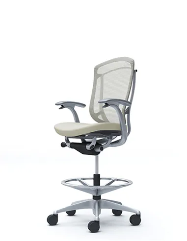 Крісло OKAMURA CONTESSA SECONDA HIGH SILVER, з підставкою для ніг