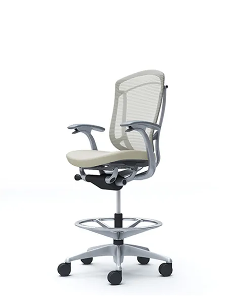 Крісло OKAMURA CONTESSA SECONDA HIGH SILVER, з підставкою для ніг