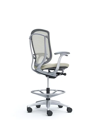 Крісло OKAMURA CONTESSA SECONDA HIGH SILVER, з підставкою для ніг