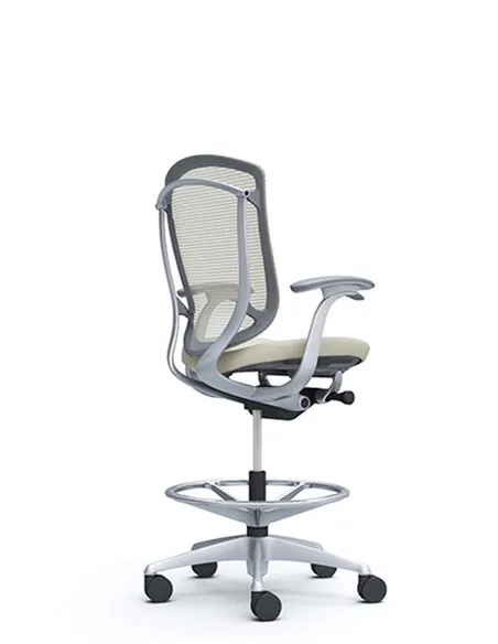 Крісло OKAMURA CONTESSA SECONDA HIGH SILVER, з підставкою для ніг