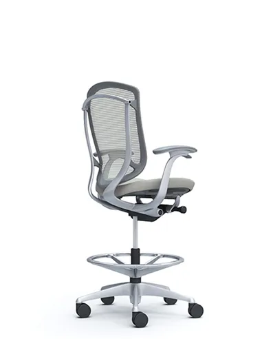 Крісло OKAMURA CONTESSA SECONDA HIGH SILVER, з підставкою для ніг