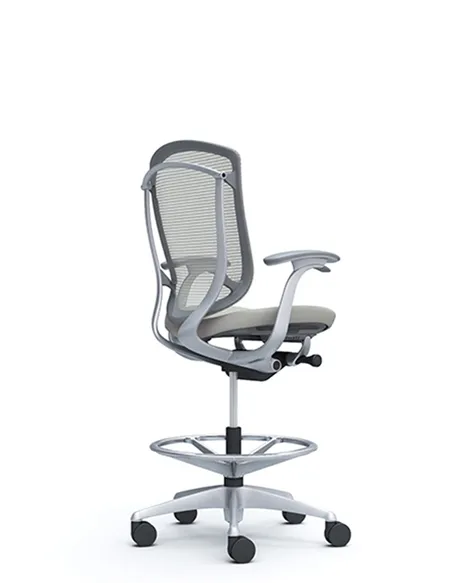 Крісло OKAMURA CONTESSA SECONDA HIGH SILVER, з підставкою для ніг