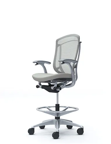 Крісло OKAMURA CONTESSA SECONDA HIGH SILVER, з підставкою для ніг