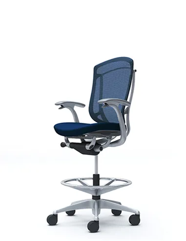 Крісло OKAMURA CONTESSA SECONDA HIGH SILVER, з підставкою для ніг