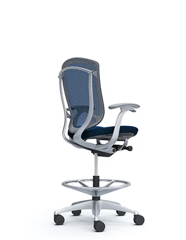 Крісло OKAMURA CONTESSA SECONDA HIGH SILVER, з підставкою для ніг