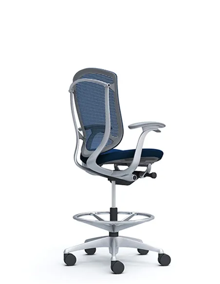 Крісло OKAMURA CONTESSA SECONDA HIGH SILVER, з підставкою для ніг