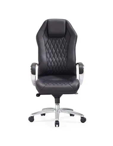 Крісло F103 BL для керівника, шкіряне, чорне
