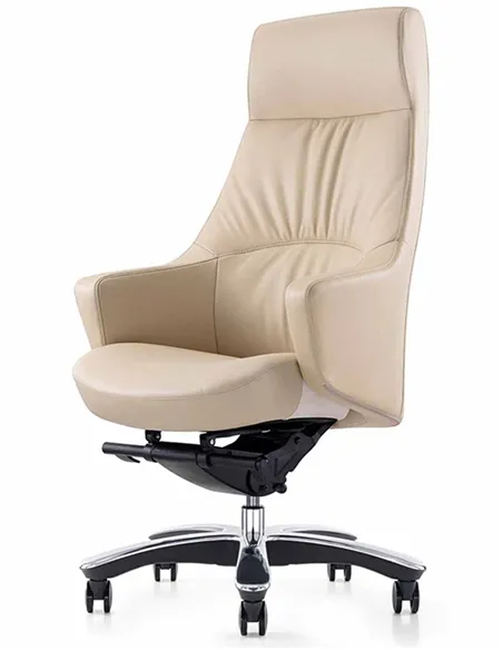Крісло A2208 для керівника, бежеве, шкіряне