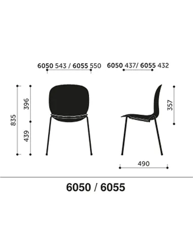 Кресло PROFIM NOOR 4-LEGS 6050 ROSE, для посетителя, с подлокотниками
