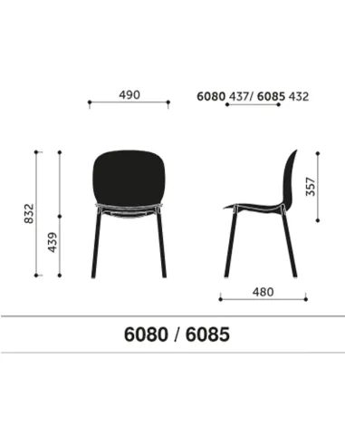 Крісло PROFIM NOOR WOODEN LEGS 6080 MISTY GREY, NATURAL ASH