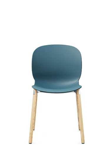 Крісло PROFIM NOOR WOODEN LEGS 6080 TEAL BLUE, NATURAL ASH