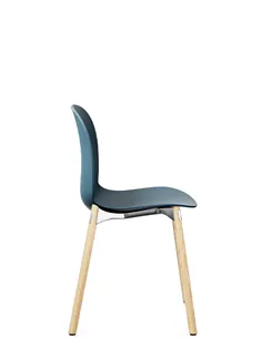 Крісло PROFIM NOOR WOODEN LEGS 6080 TEAL BLUE, NATURAL ASH 2