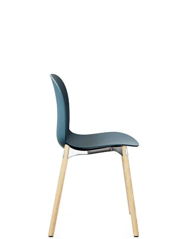 Крісло PROFIM NOOR WOODEN LEGS 6080 TEAL BLUE, NATURAL ASH