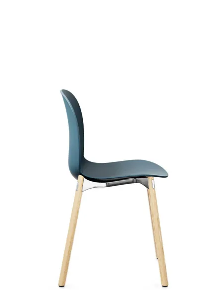 Крісло PROFIM NOOR WOODEN LEGS 6080 TEAL BLUE, NATURAL ASH