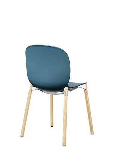 Крісло PROFIM NOOR WOODEN LEGS 6080 TEAL BLUE, NATURAL ASH