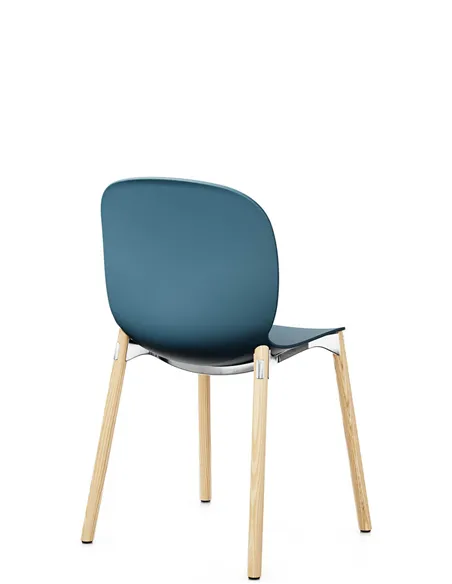 Крісло PROFIM NOOR WOODEN LEGS 6080 TEAL BLUE, NATURAL ASH