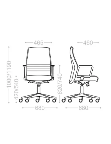 Крісло VAGHI MODUS 154DX шкіряне, із середньою спинкою