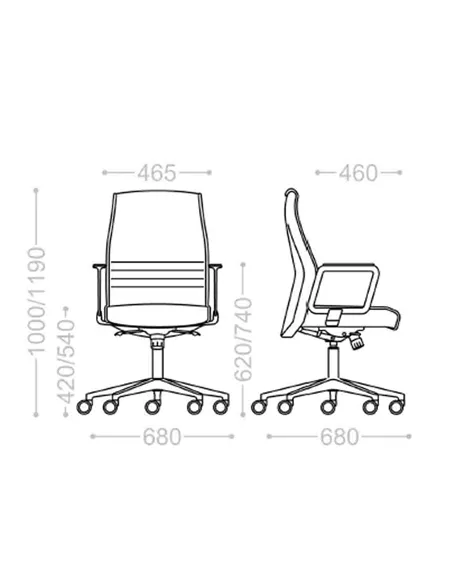 Крісло VAGHI MODUS 154DX шкіряне, із середньою спинкою
