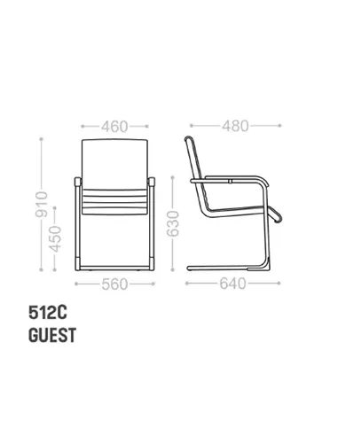 Кресло VAGHI MODUS 150 GUEST CHAIR 512C, на полозьях