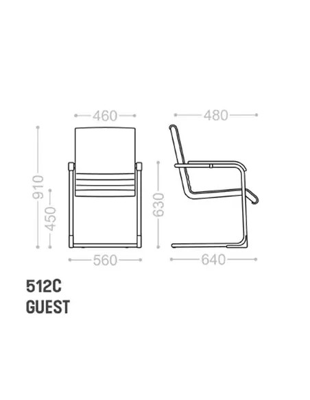 Кресло VAGHI MODUS 150 GUEST CHAIR 512C, на полозьях