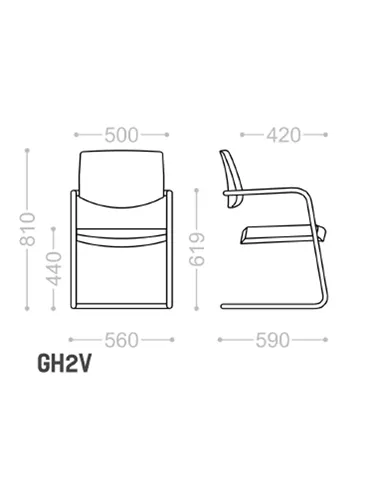 Крісло VAGHI MAEVA GUEST CHAIR GH2V, на полозах