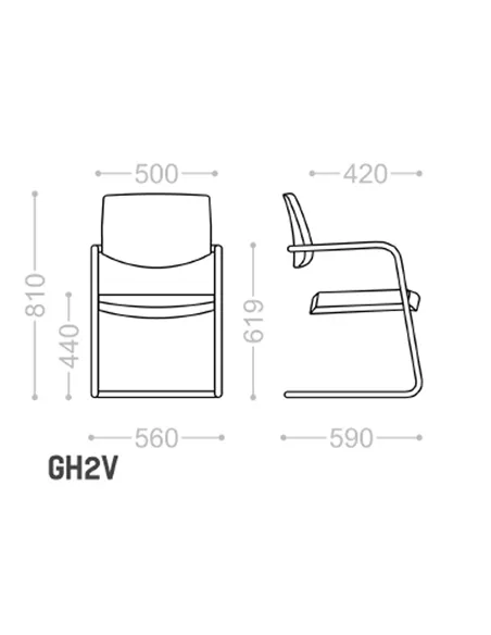 Крісло VAGHI MAEVA GUEST CHAIR GH2V, на полозах