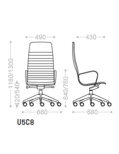 Кресло VAGHI UNION U3D8L для руководителя, кожаное